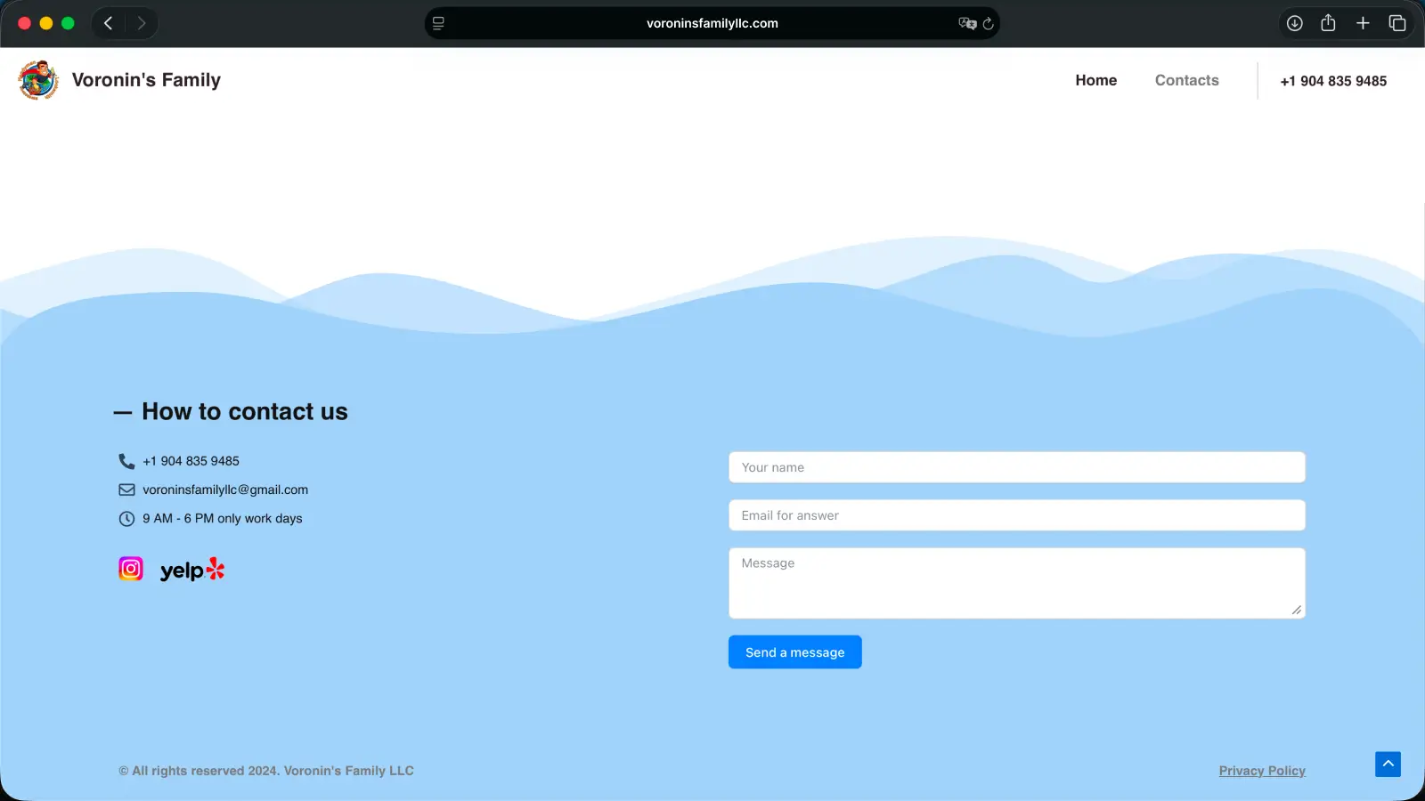 Voronin's Family LLC Home page screenshot 4
