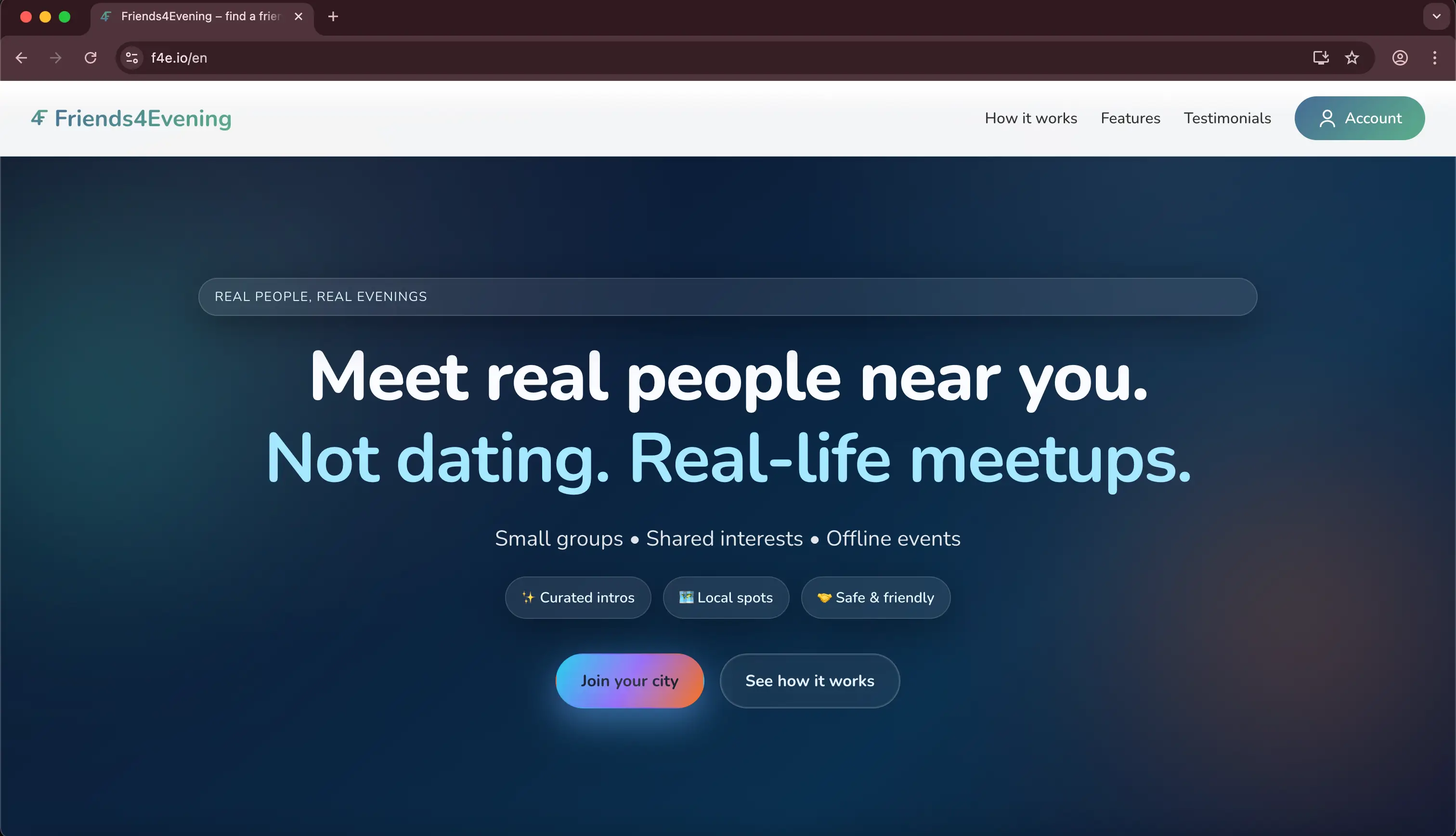 Friends4Evening screenshot 1